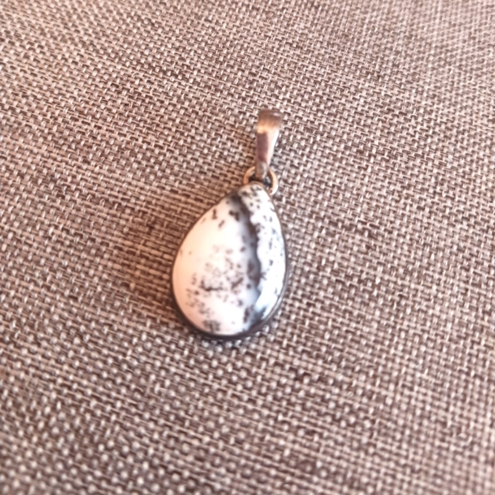Dendritic Opal Pendant on Sterling Silver - New Item (1")